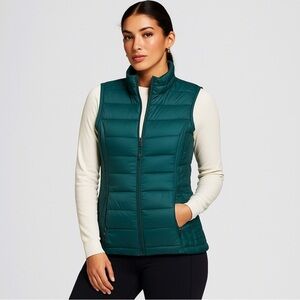 XPOSURZONE Down Puffer Zip Vest Green Small